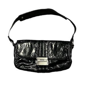 Ann Taylor LOFT black patent leather mini-purse